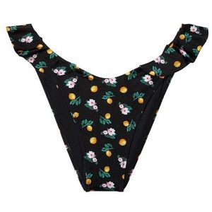 Victoria’s Secret Bikini Bottom Ruffle Sides Black Lemon